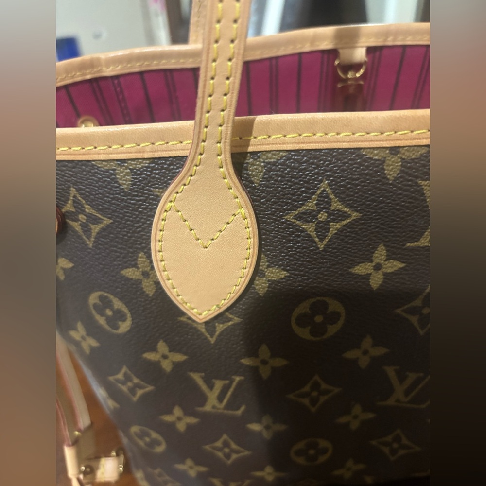 Louis Vuitton Brown and Pink Monogram neverfull PM